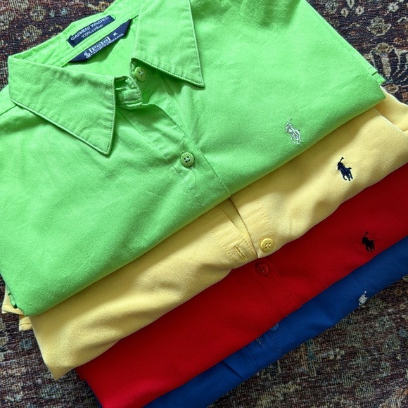 Blue 100% Cotton Ralph Lauren Polo Three-Quarter Sleeve Button-Up - Prep Style - Picture 8 of 8